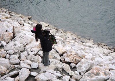 Girl Photographing Po River